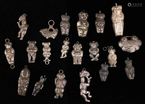 (20) CHINESE SILVER VINTAGE PENDANTS