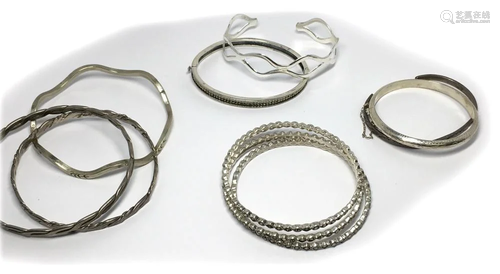 LOT OF (10) STERLING SILVER BRACELETS