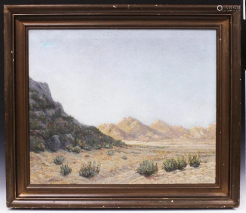 EARLY 20TH C. WESTERN OIL ON LANDSCAPE