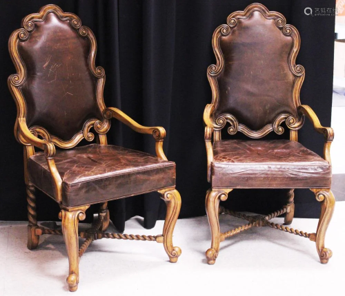 PR. ITALIAN STYLE LEATHER CHAIRS