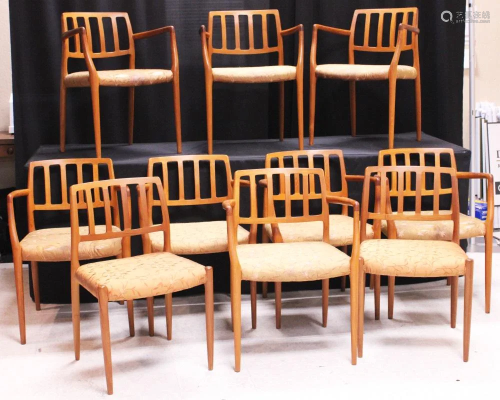 MOELLER,(10) MID-CENTURY DINING CHAIRS