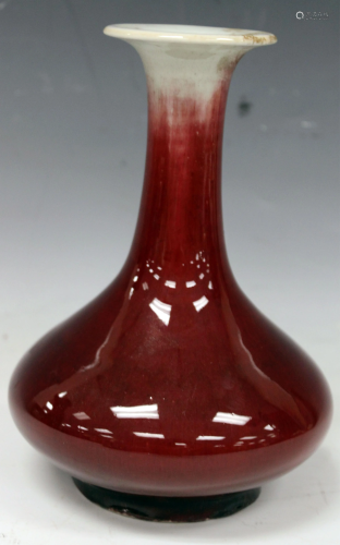 EARLY CHINESE OX BLOOD PORCELAIN VASE