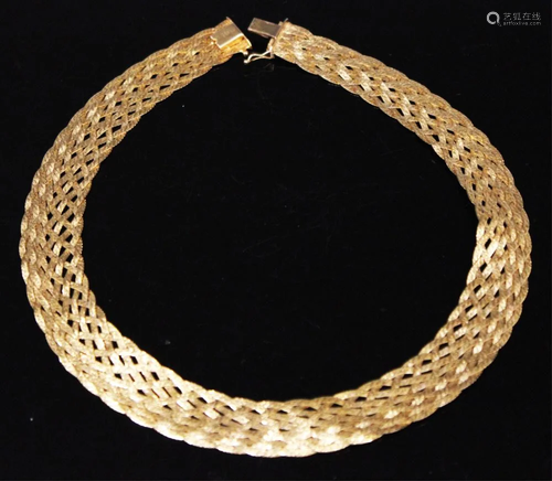 ITALIAN 14KT FINE WEAVE NECKLACE, 39 GRAMS