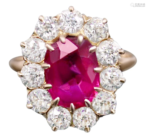 PINK SAPPHIRE & DIAMOND LADYS 14KT