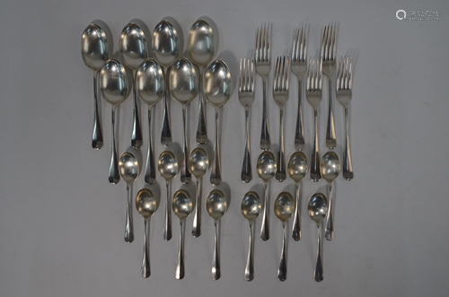 Hanoverian rat-tail silver spoons and forks 1929-38