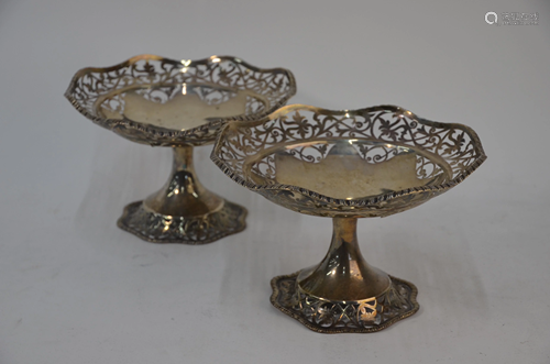 Pair of Edwardian silver comports, 1904