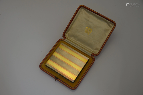 Cartier - A three coloured 9ct gold cigarette c…