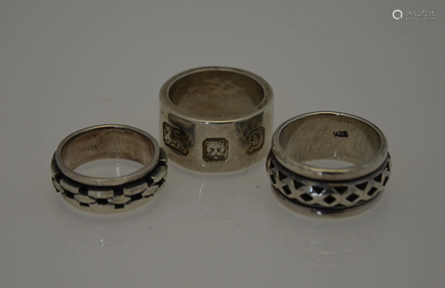 Three contemporary rings