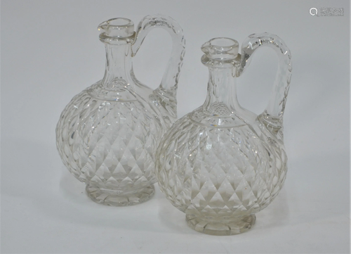 A pair of early 19th century heavy cut glass