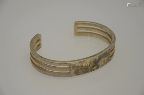 Three various white metal bangles