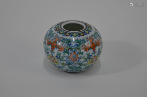 A small Chinese doucai water pot or brush washer,