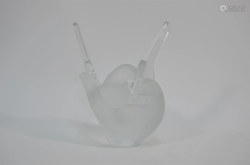 A Lalique frosted glass 'Sylvie' vase