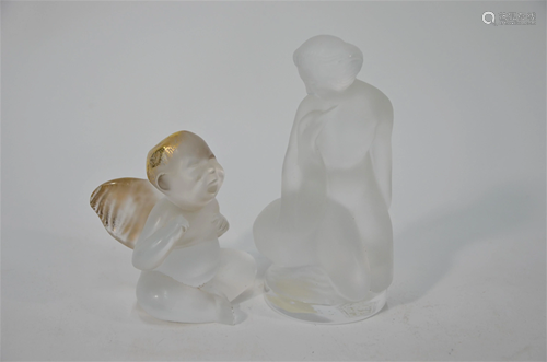 Two Lalique glass figures