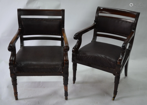 A set of four 19th century mahogany/faux rose…