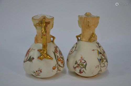 A pair of Victorian Royal Worcester jugs