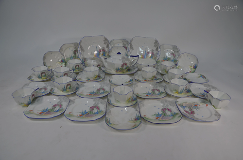 A Shelley china Queen Anne shape tea service