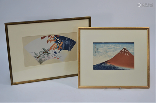 Two 20th Japanese coloured woodblock prints