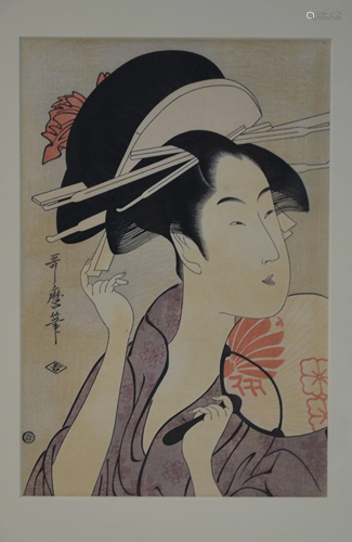 Two early 20th century Japanese Ukiyo-e woodblock