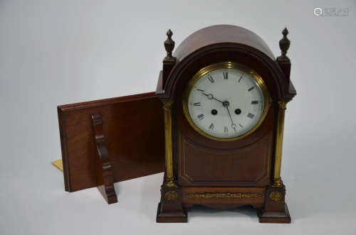 A gilt-metal mounted mahogany bracket clock