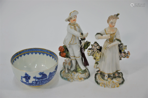 Two 18th century Derby porcelain small figures and a
