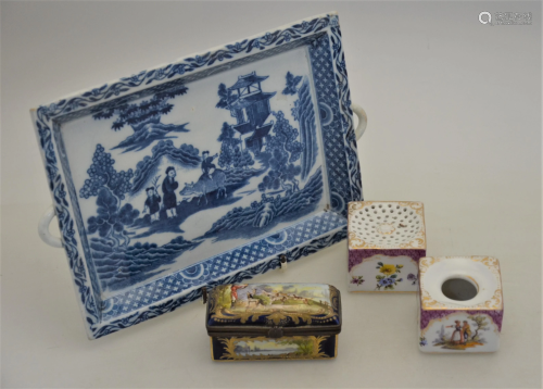 A 19th century Sevres porcelain rectangular snuff box