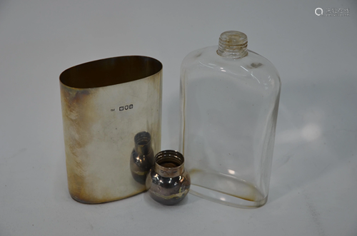 An Edwardian glass hip flask