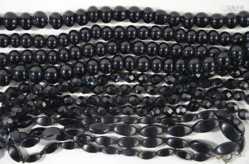 A collection of ten various bead necklaces