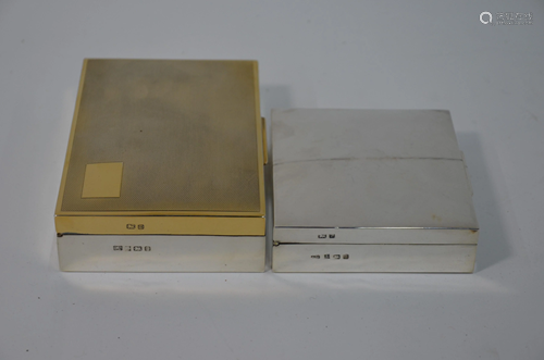 Two silver cigarette boxes