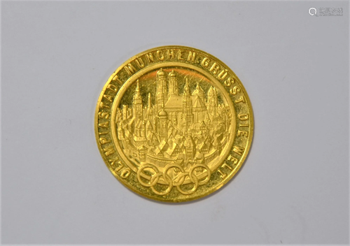 A 1972 Munich Olympic gold token