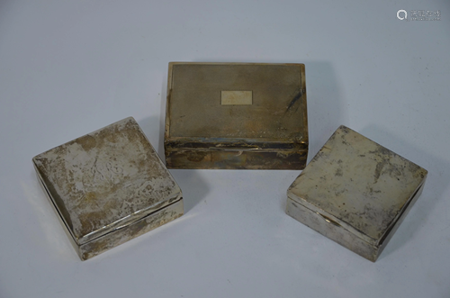 Three various silver cigarette boxes