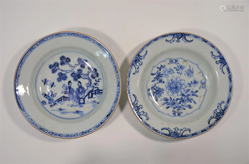 Four items of 18th century Chinese export blue a…