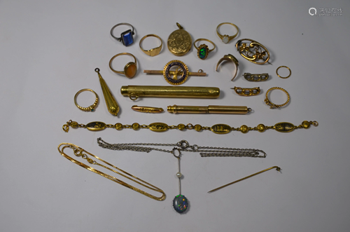 A collection of various antique and later jewellery