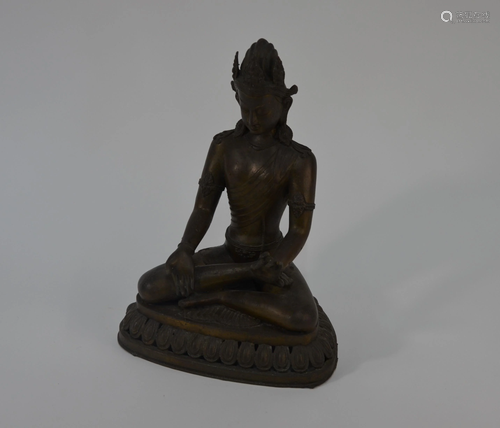 A 19th Tibetan bronze figure of a Bodhisattva, possi…