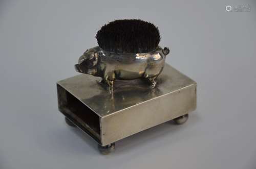 An Edwardian silver pen-wipe