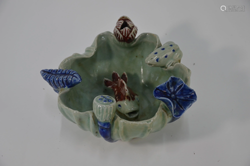 A 20th century Chinese celadon lotus pond bowl