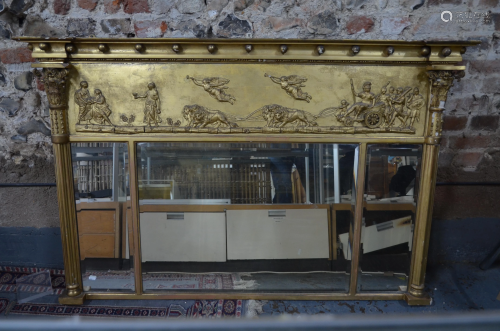 A 19th century giltwood and gesso overmantel