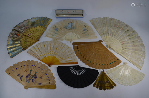 Collection of ten fans