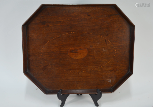 A trio of antique mahogany serving trays (3)