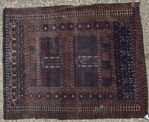 An old Sarouk Turkoman Ensi small rug