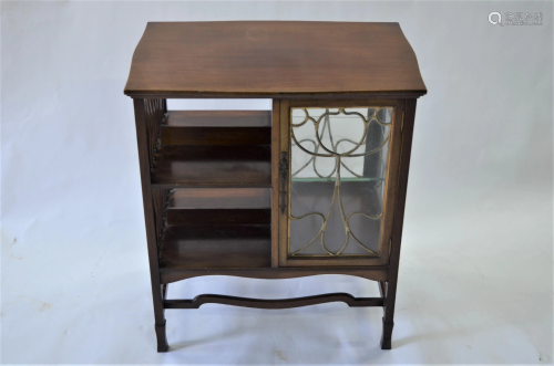 An Art Nouveau period walnut low library/display