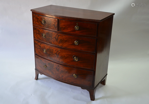 A Victorian mahogany bow front chest of drawers