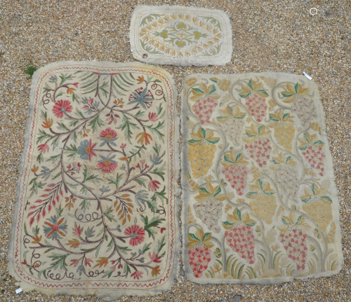 A trio of vintage feltwork rugs, possible Kashmi…
