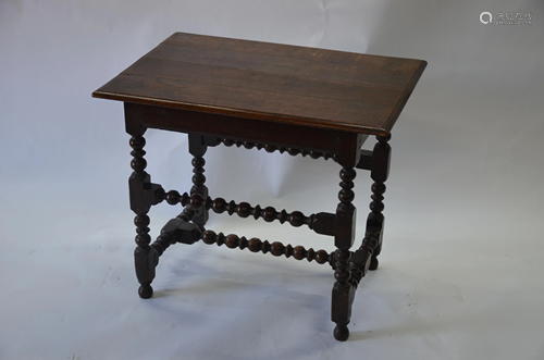 A William and Mary period provincial oak side table