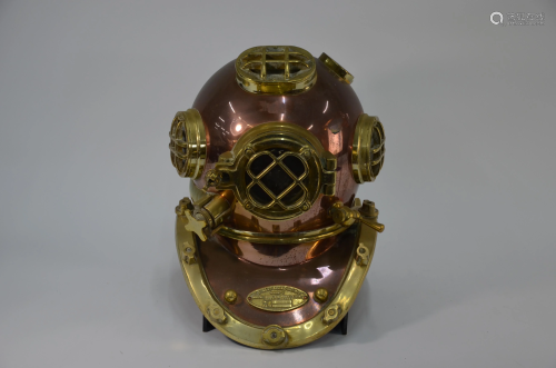 A reproduction brass and copper US Navy divers …