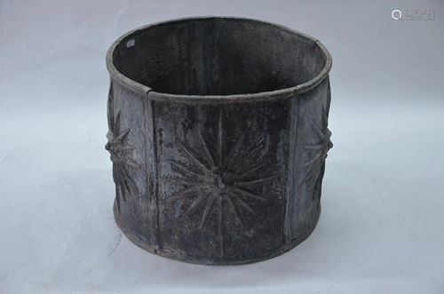 An antique lead circular planter