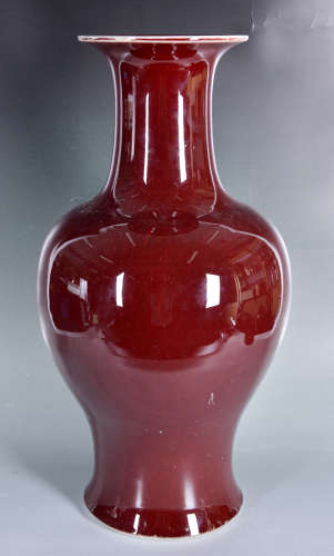 50年代 红釉赏瓶(小残)