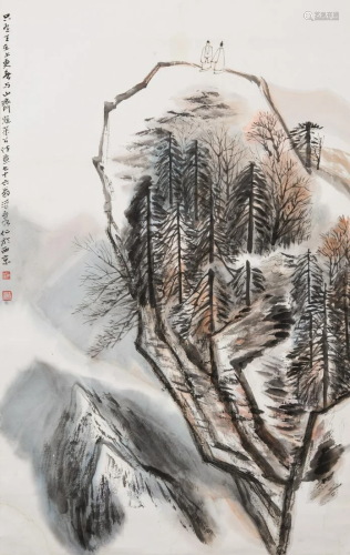 He Haixia (1908-1998) Ink and Color On Paper,