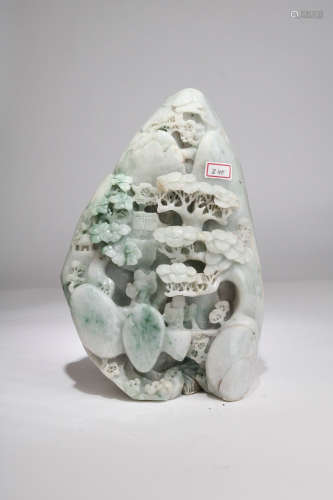 A Carved Jadeite Decoration, Qing Dynasty