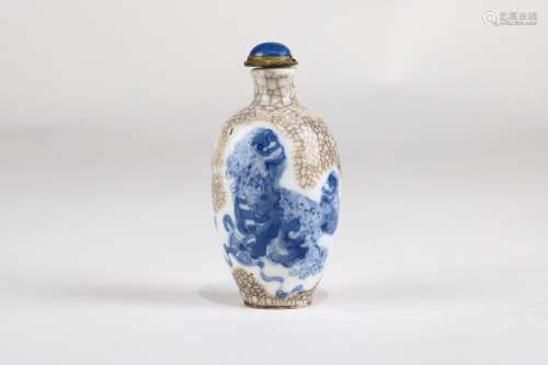 A Blue And White Porcelain Snuff Bottle,Qing Dynasty