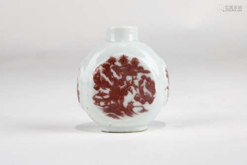 A Red Glazed Porcelain Snuff Bottle,Qing Dynasty